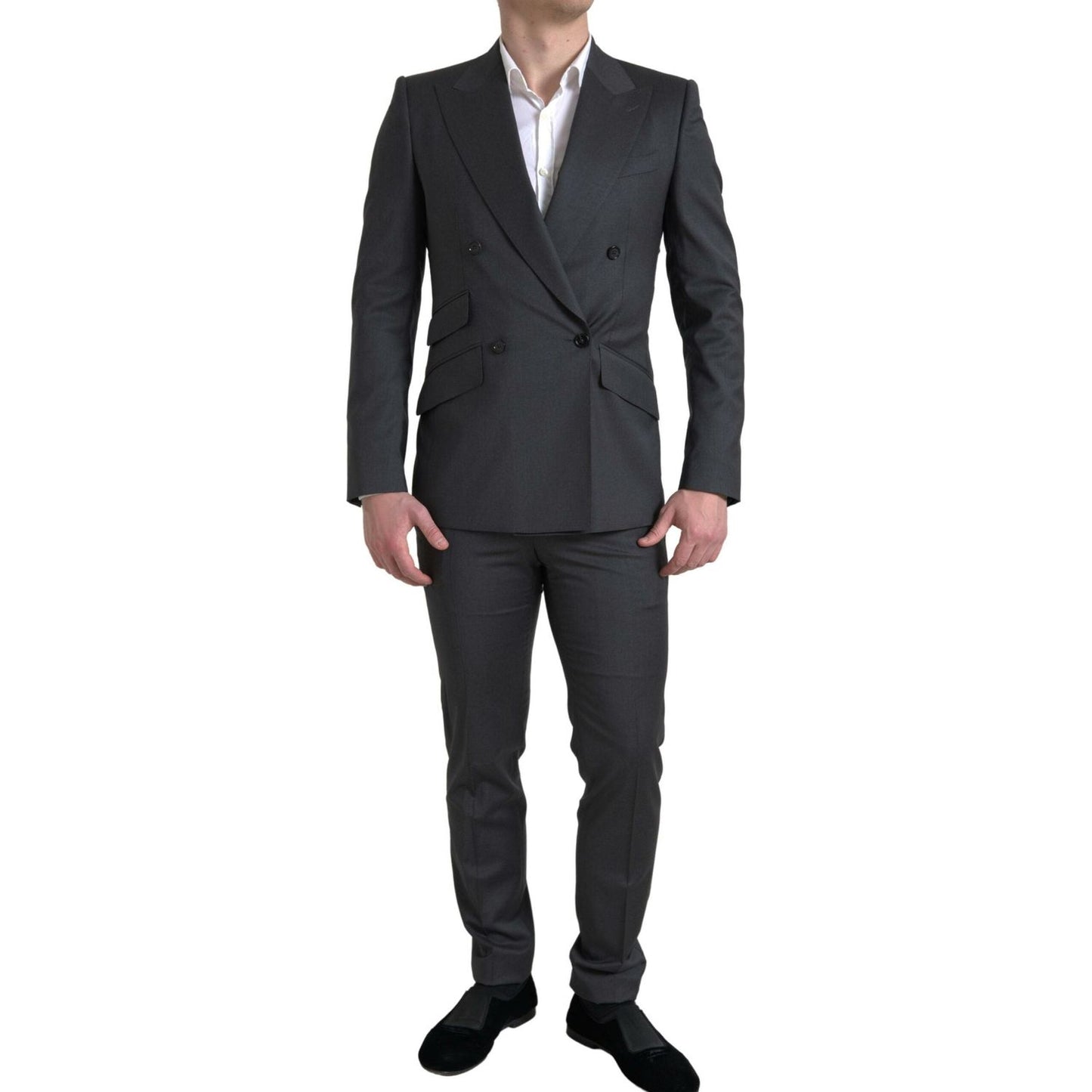 Dolce & Gabbana Gray 2 Piece Double Breasted SICILIA Suit KOS2198-46