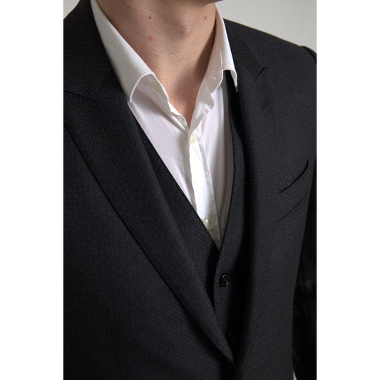 Dolce & Gabbana Black 3 Piece Single Breasted MARTINI Suit KOS2181-46