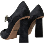 Dolce & Gabbana Black Brocade Mary Janes Heels Pumps Shoes LA10458-36.5