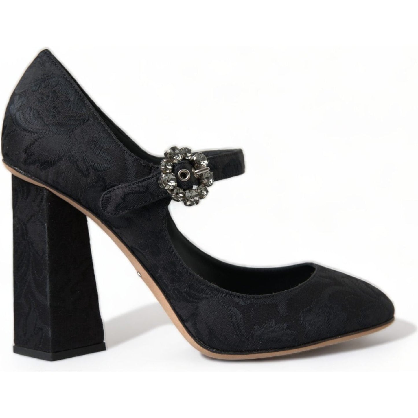 Dolce & Gabbana Black Brocade Mary Janes Heels Pumps Shoes LA10458-36.5