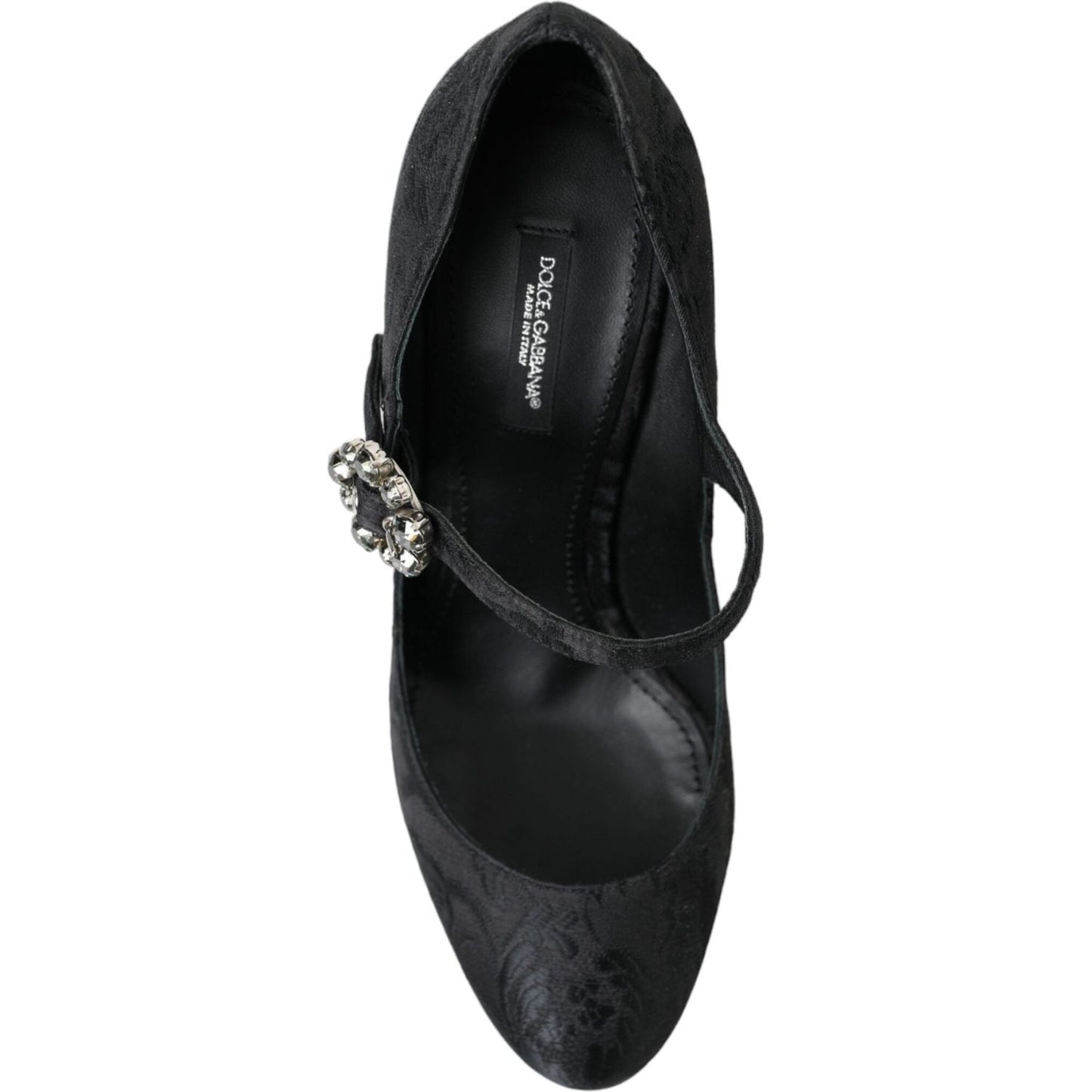 Dolce & Gabbana Black Brocade Mary Janes Heels Pumps Shoes LA10458-36.5