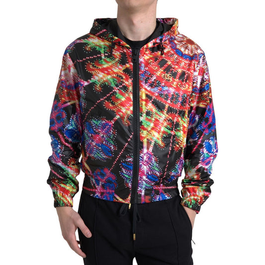 Dolce & Gabbana Multicolor Hooded Sweatshirt Sweater JKT3714-46