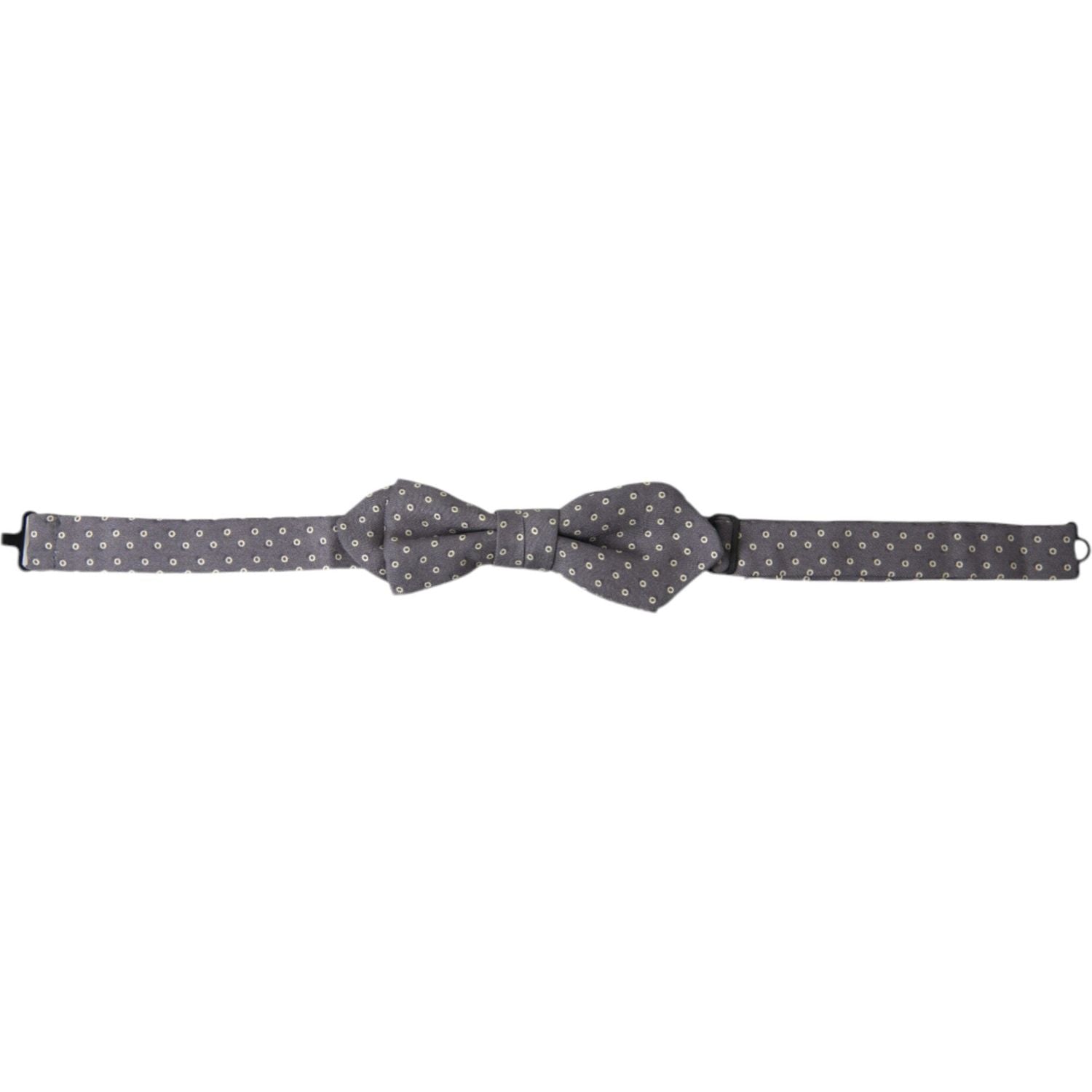 Dolce & Gabbana Gray Polka Dots Silk Adjustable Neck Papillon Bow Tie