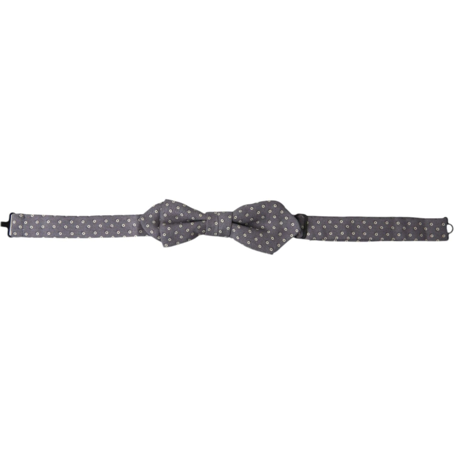 Dolce & Gabbana Gray Polka Dots Silk Adjustable Neck Papillon Bow Tie FT3792