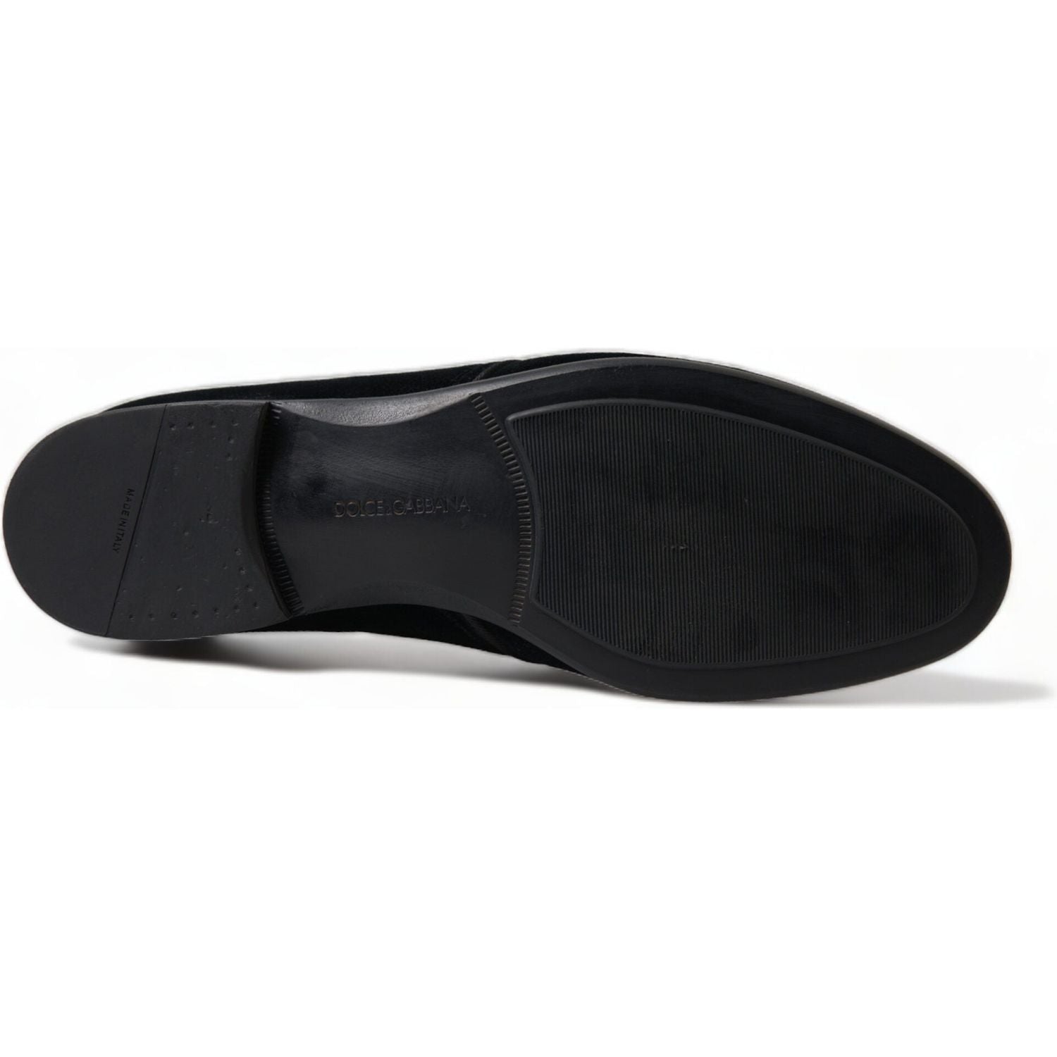 Dolce & Gabbana Black Velvet Lace Up Formal Derby Dress Shoes