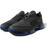 Prada Black Blue Rubber Knit Slip On Low Top Sneakers Shoes MV5214-40
