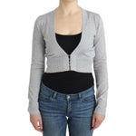 Cavalli Cropped Virgin Wool Cardigan in Chic Gray Cavalli Dark Gray
