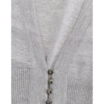 Cavalli Cropped Virgin Wool Cardigan in Chic Gray Cavalli Dark Gray