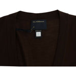 Cavalli Elegant Brown Virgin Wool Cropped Cardigan Cavalli Black