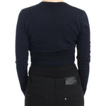Cavalli Elegant Cropped Virgin Wool Cardigan Cavalli Black