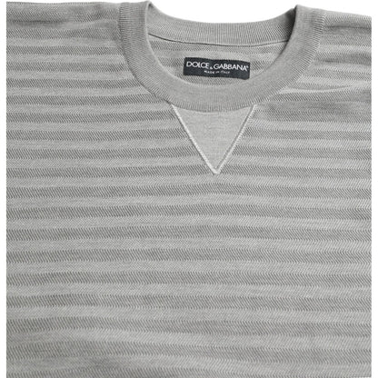 Dolce & Gabbana Gray Crewneck Pullover Silk Top Sweater