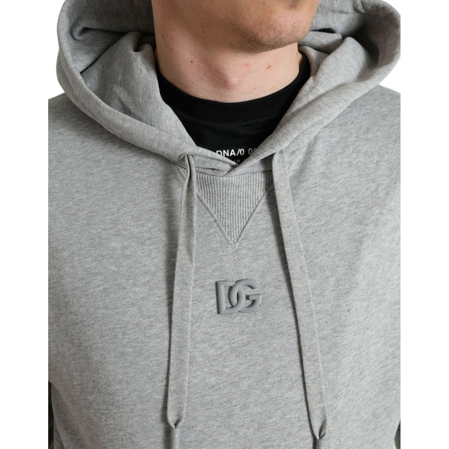 Dolce & Gabbana Gray Cotton Logo Hooded Sweatshirt Sweater TSH84747-42
