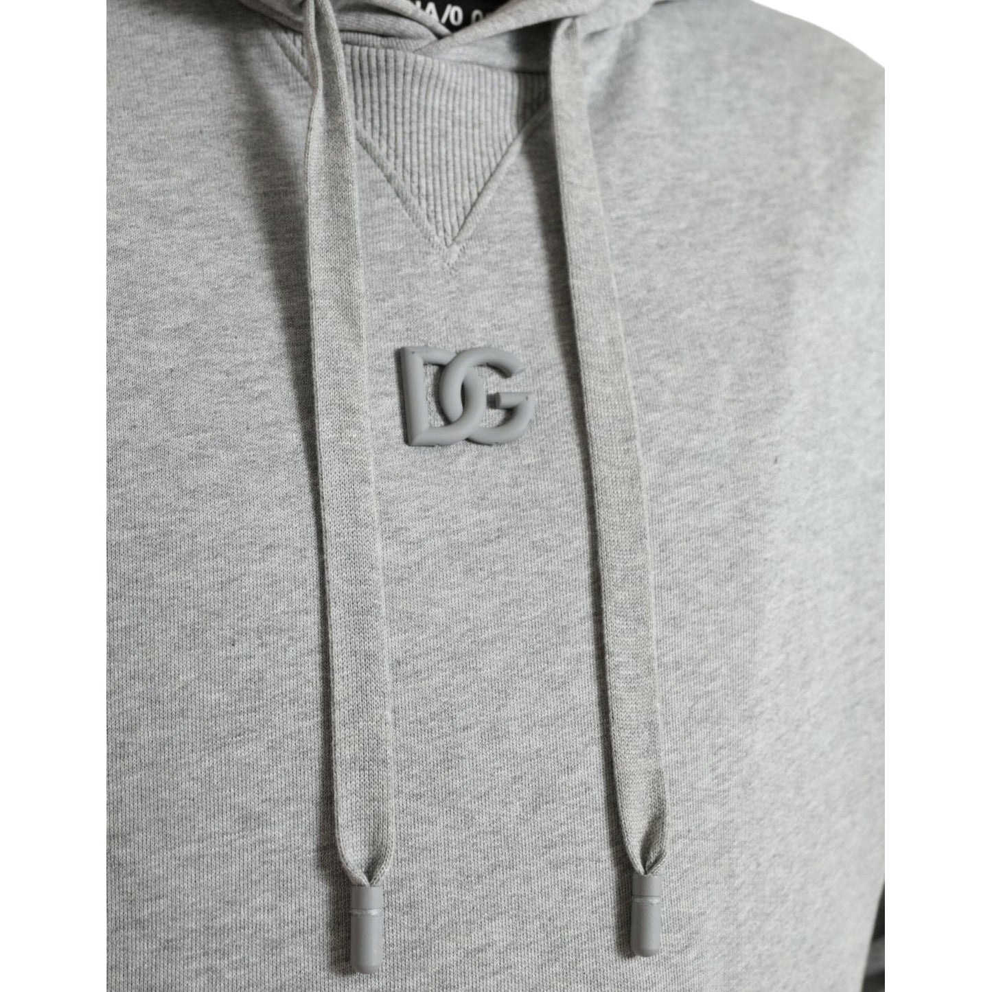 Dolce & Gabbana Gray Cotton Logo Hooded Sweatshirt Sweater TSH84747-42