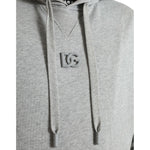 Dolce & Gabbana Gray Cotton Logo Hooded Sweatshirt Sweater TSH84747-42