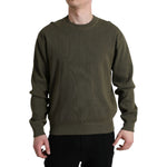 Dolce & Gabbana Green Cotton Crew Neck Men Pullover Sweater TSH84758-48