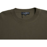 Dolce & Gabbana Green Cotton Crew Neck Men Pullover Sweater TSH84758-48