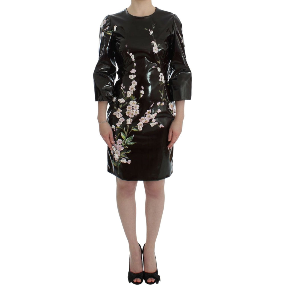 Dolce & Gabbana Black floral 3/4 Sleeve sheath dress SIG12494-1