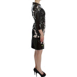 Dolce & Gabbana Black floral 3/4 Sleeve sheath dress SIG12494-1