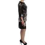 Dolce & Gabbana Black floral 3/4 Sleeve sheath dress SIG12494-1