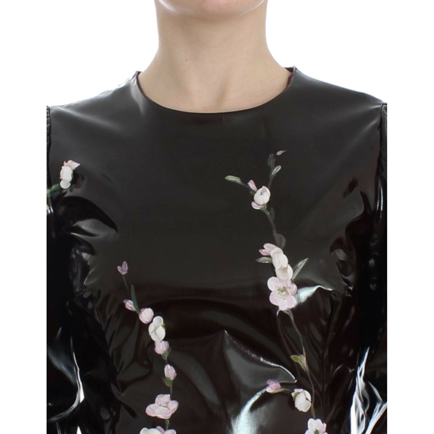 Dolce & Gabbana Black floral 3/4 Sleeve sheath dress SIG12494-1