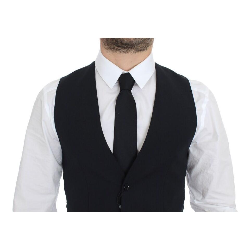 Dolce & Gabbana Blue Wool Formal Dress Vest Gilet VES10008-1