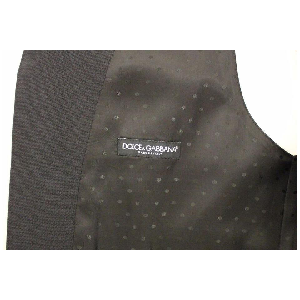Dolce & Gabbana Black Wool Silk Stretch Dress Vest Blazer VES10060-1