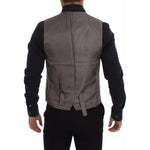 Dolce & Gabbana Elegant Beige Cotton Blend Dress Vest Dolce & Gabbana Dark Slate Gray