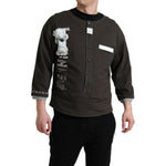 Dolce & Gabbana Dark Gray Cotton Button Down Pullover Sweater TSH84776-50