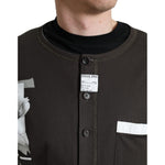 Dolce & Gabbana Dark Gray Cotton Button Down Pullover Sweater TSH84776-50