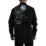 Dolce & Gabbana Black Floral Cotton Collared Dress Shirt TSH84741-40