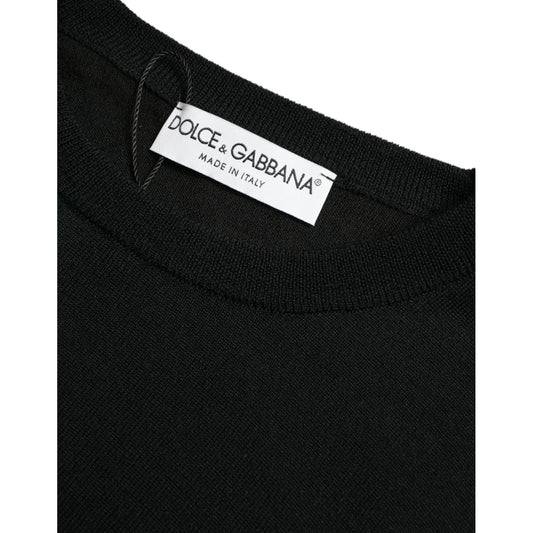 Dolce & Gabbana Black Wool Round Neck Pullover Sweater TSH84544-46