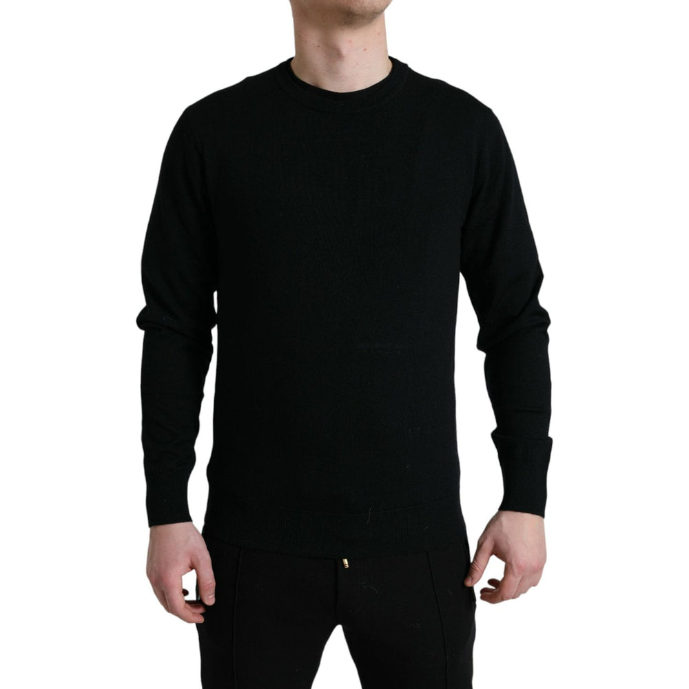 Dolce & Gabbana Black Wool Round Neck Pullover Sweater TSH84544-46