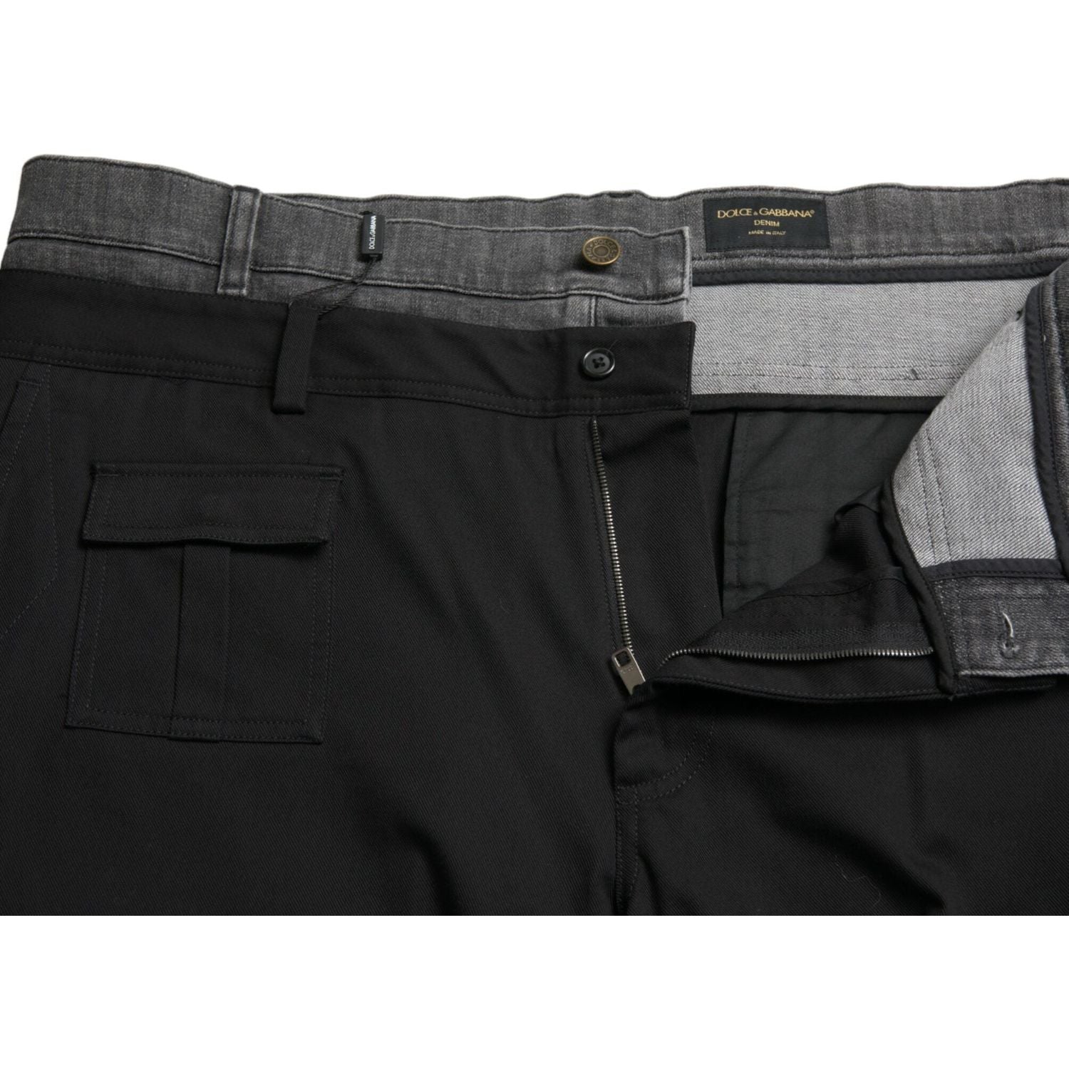 Dolce & Gabbana Black Gray slim Cotton Denim Jeans