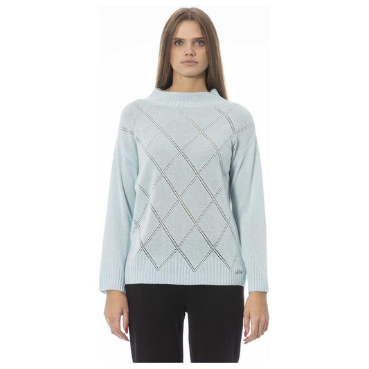Baldinini Trend Light Blue Wool Women Sweater BA-23849-S