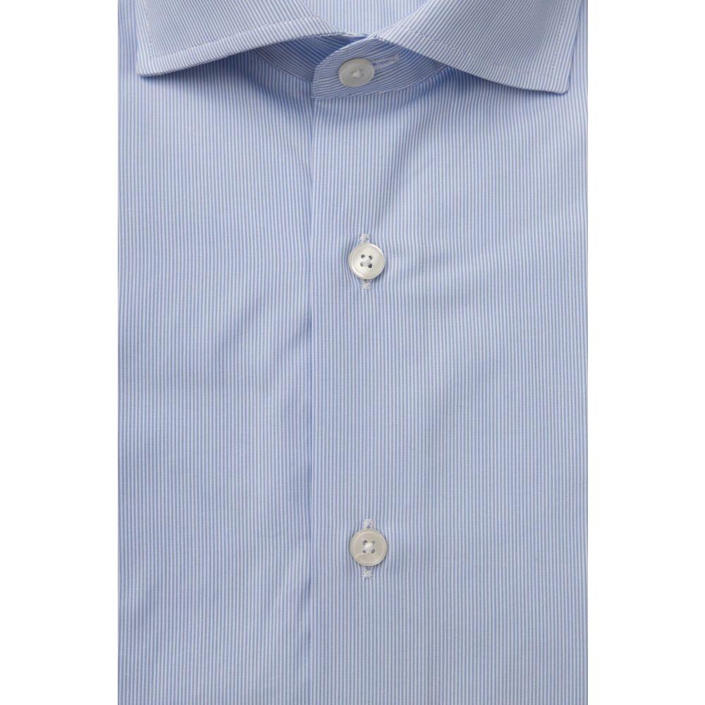 Bagutta Light Blue Cotton Men Shirt BA-23942-XXL