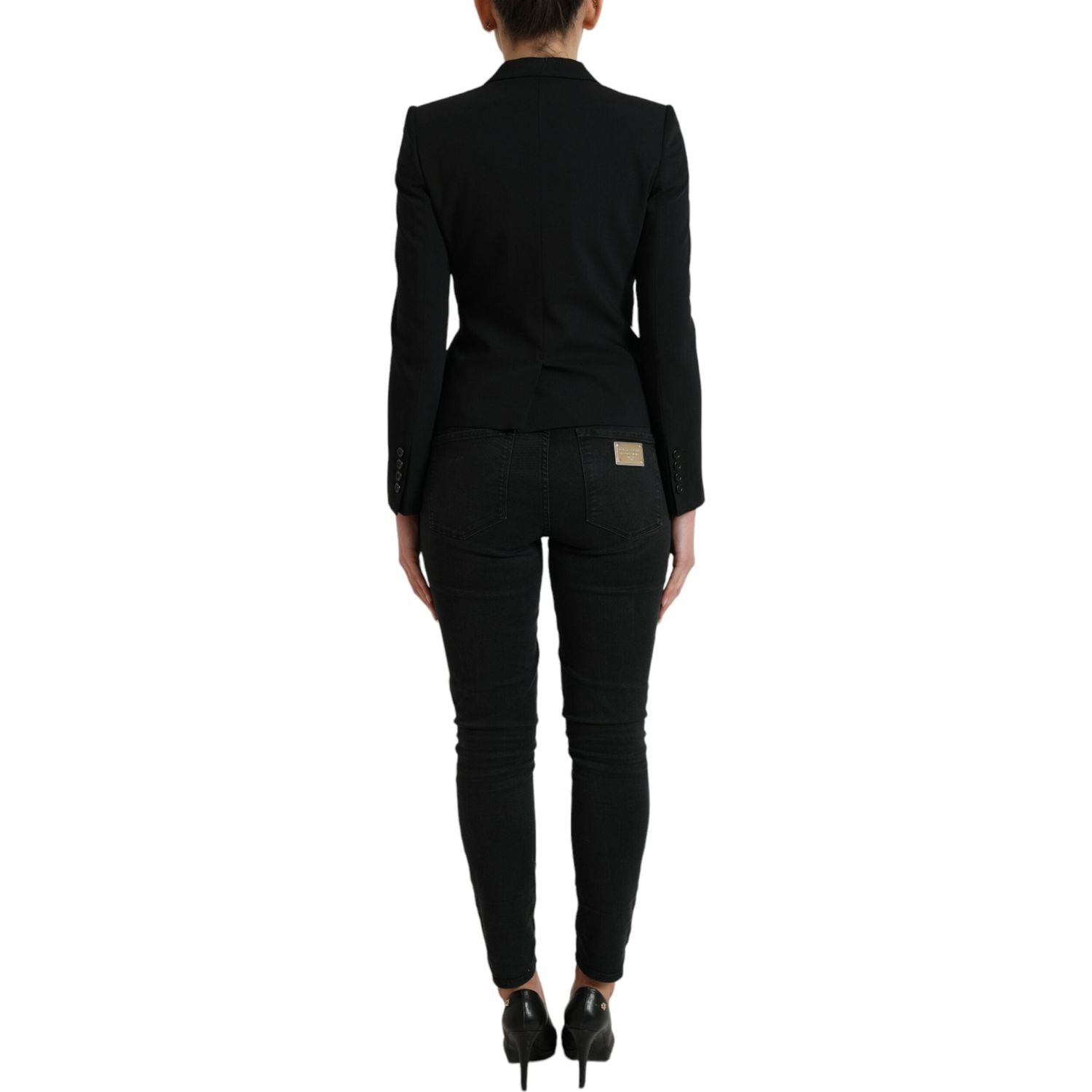 Dolce & Gabbana Black Wool Single Breasted Blazer Coat Jacket