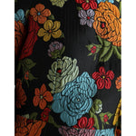 Dolce & Gabbana Black Floral Embroidery Knee Length Dress DR28981-40