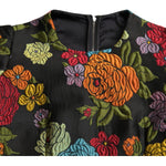 Dolce & Gabbana Black Floral Embroidery Knee Length Dress DR28981-40