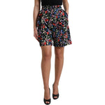Dolce & Gabbana Black Floral High Waist Hot Pants Shorts PAN74897-40