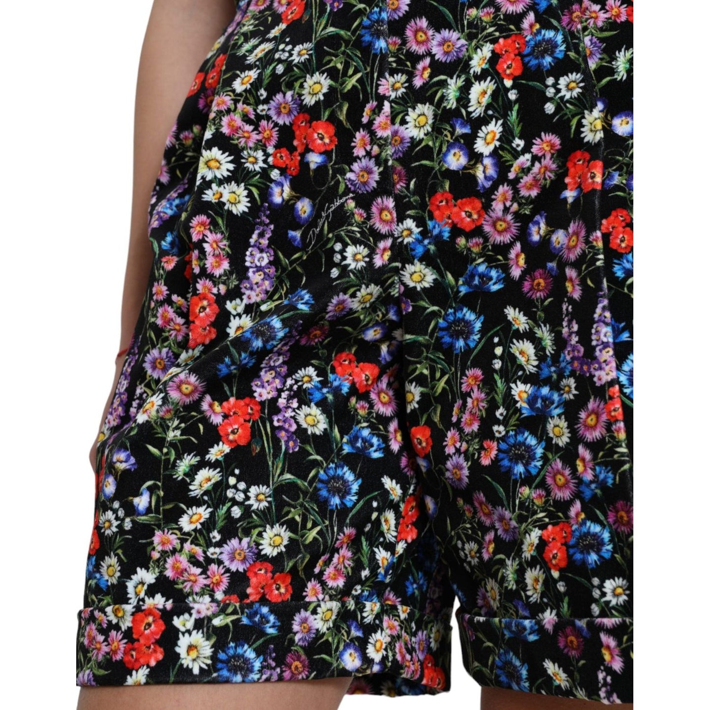 Dolce & Gabbana Black Floral High Waist Hot Pants Shorts PAN74897-40