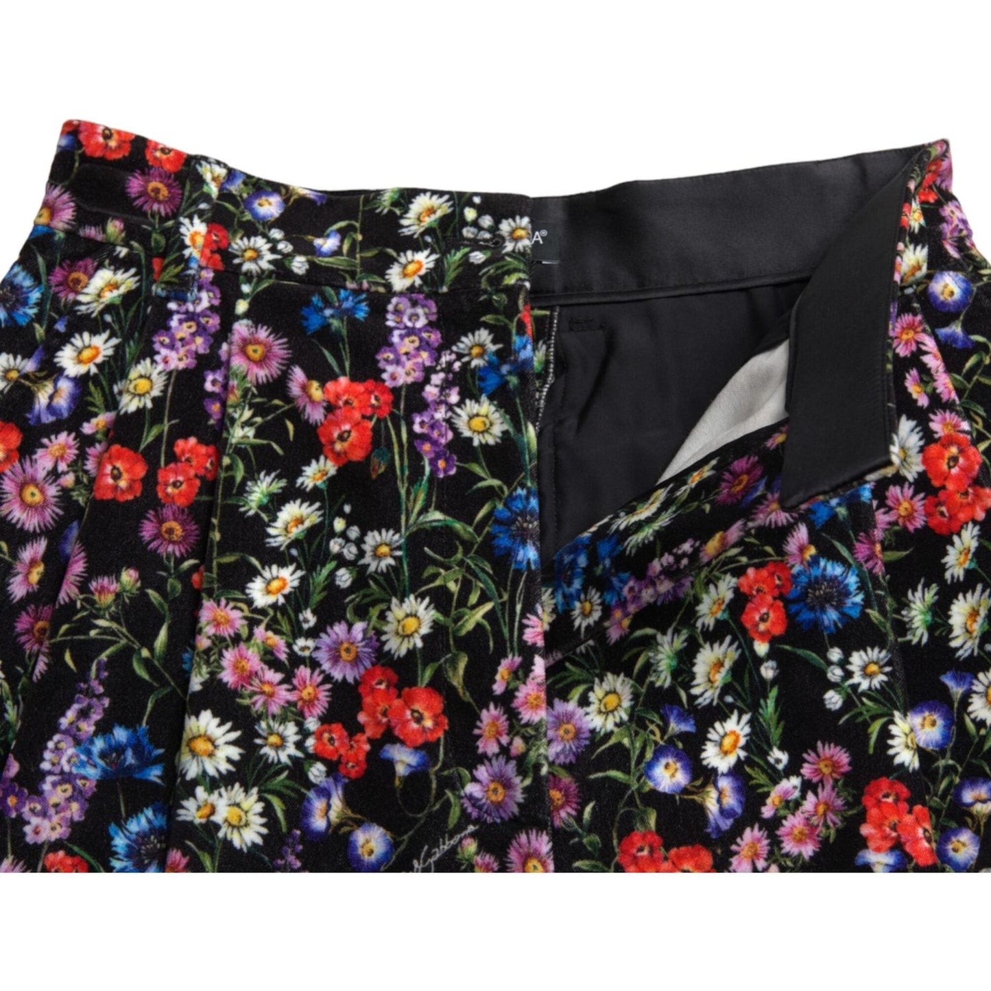 Dolce & Gabbana Black Floral High Waist Hot Pants Shorts PAN74897-40