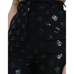Dolce & Gabbana Black Wool DG Logo High Waist Straight Pants PAN74966-40