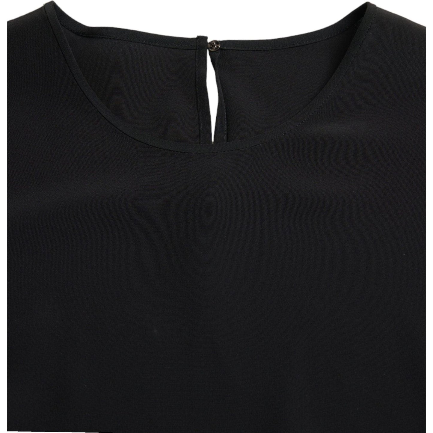 Dolce & Gabbana Black Silk Round Neck Short Sleeve Blouse Top TSH84266-40