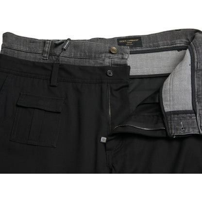 Dolce & Gabbana Black Gray Slim Cotton Denim Jeans Pants