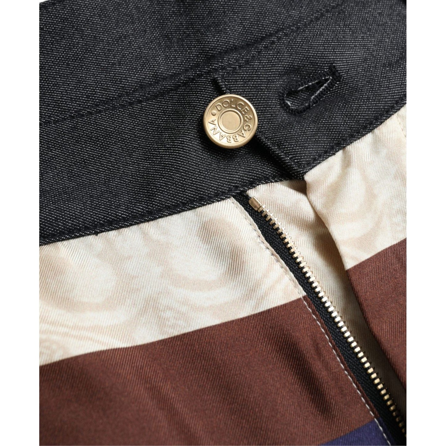 Dolce & Gabbana Multicolor Heraldic Skinny Men Pants PAN75046-48
