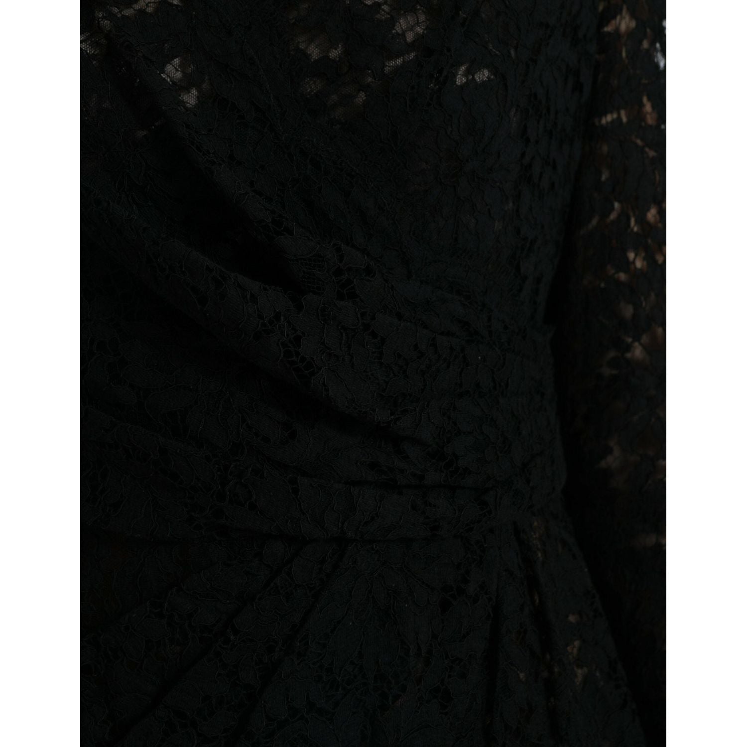 Dolce & Gabbana Black Bodycon Lace Cotton Sheath Mini Dress