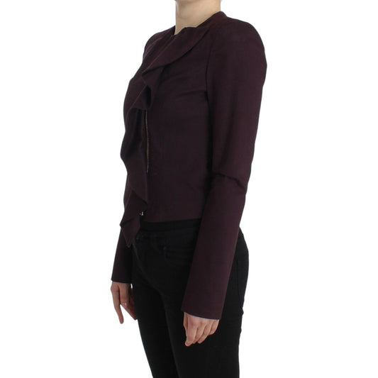 GF Ferre Purple Ruched Jacket Coat Blazer Short SIG11597-1