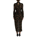 Dolce & Gabbana Black Floral Cut Out Sheath Long Maxi Dress DR281020-40