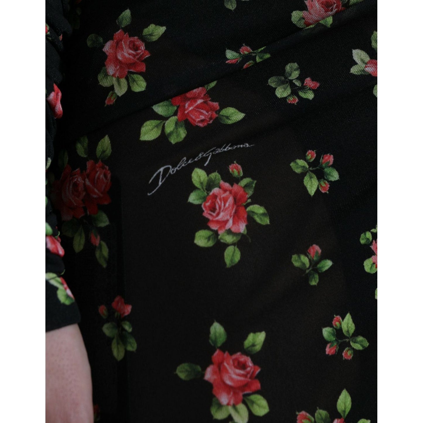 Dolce & Gabbana Black Floral Cut Out Sheath Long Maxi Dress DR281020-40