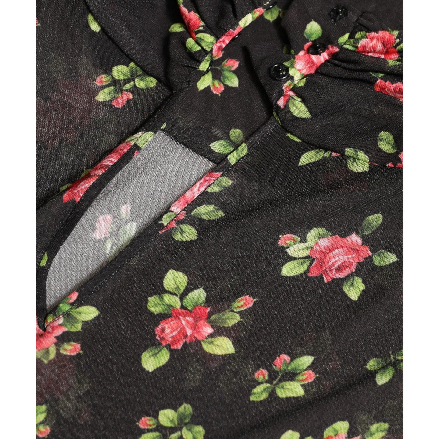 Dolce & Gabbana Black Floral Cut Out Sheath Long Maxi Dress DR281020-40